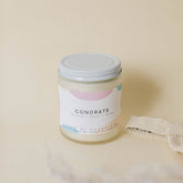 congrats (vanilla + wood + musk) - all natural organic scented candle